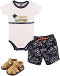 Hudson Baby Unisex Baby Cotton Bodysuit, Shorts and Shoe Set by HudsonBaby
