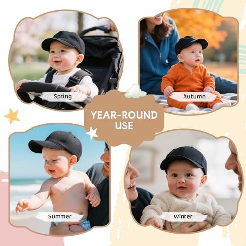 Durio Baby Baseball Cap UPF 50+ Infant Sun Hat Elastic Back 0-12 Months - Image 5