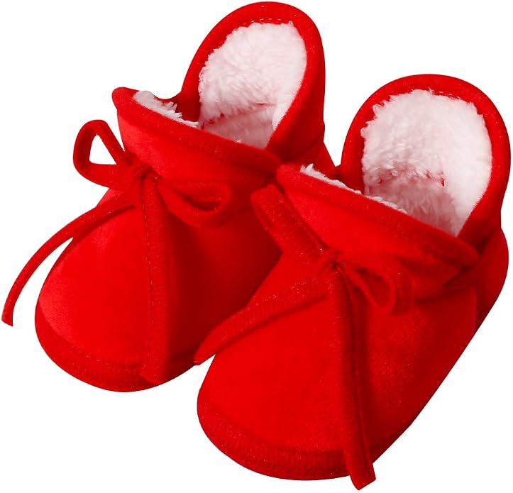 Baby Booties Newborn Fleece First Walking Shoes Non-Slip Sole Slippers Cozy by YIXPOH