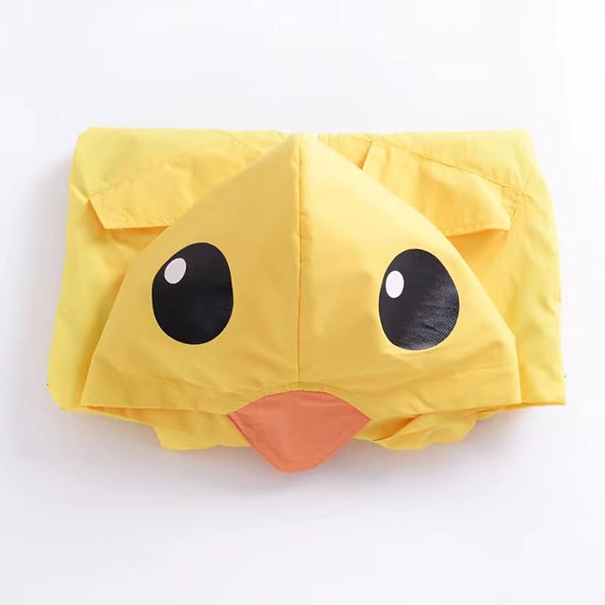 Toddler Baby Boy Girl Duck Rain Jacket Cute Cartoon Yellow Raincoat Hoodie Kids - Image 3