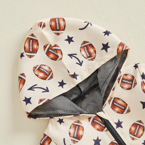 Toddler Baby Boy Footabll Outfit Hooded Zip Up Jacket Fall Outwear - Image 7