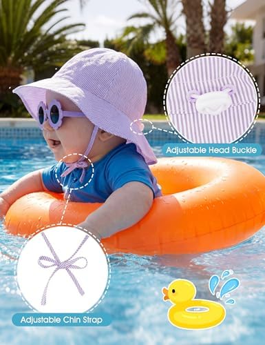Durio UPF50+ Baby Sun Hat and Sunglasses - Image 4