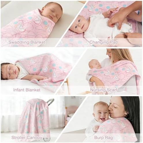 Baby Swaddle Blankets, Bamboo Muslin Receiving Blanket | 1-Pack, Lightweight & - Image 6