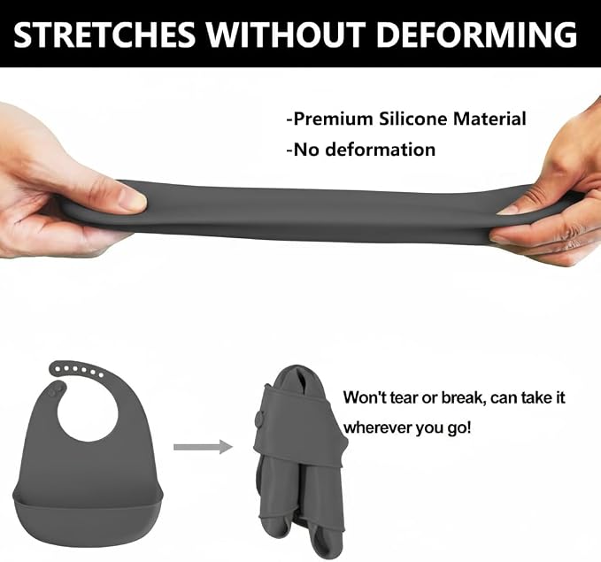 Silicone Adult Bib, Adjustable and Washable Bib - Image 2