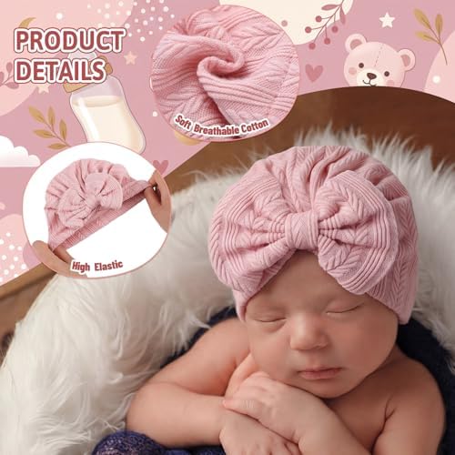 Cuffbow 4 Pcs Preemie Hats Baby Cap - Image 3