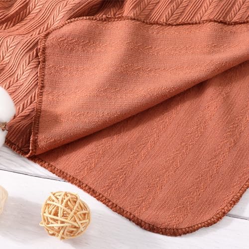 AQOKKA Newborn Receiving Blanket Wheat Ear Bow Hat Mitten Set | 4 Set Receiving - Image 3