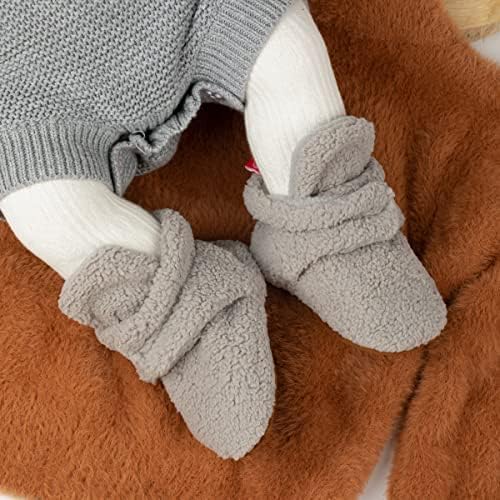 ohsofy Newborn Baby Cotton Booties Stay On Slipper Winter Warm Soft Shoes - Image 2