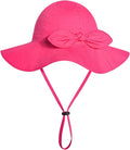 Baby Girl Sun Hat with UPF 50+ Outdoor Adjustable Beach Hat with Wide Brim by DANMY