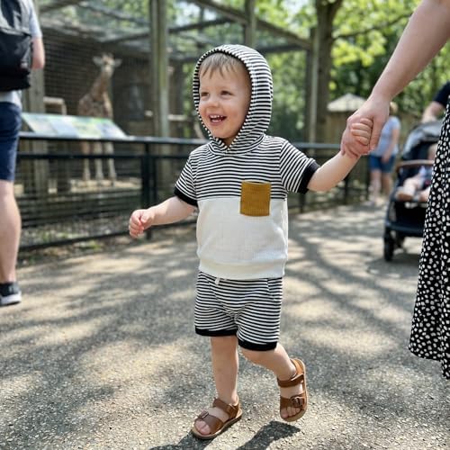 Toddler Baby Boy Hooded Dinosaur Summer Outfit Funny T-Shirt Shorts Set - Image 3