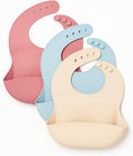 Soft Silicone Baby Bibs – 3 Pack | Adjustable, Waterproof, Easy-Clean Feeding by Verdara