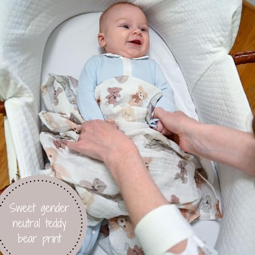 LollyBanks Baby Swaddle Blankets 2 Pack, 100% Cotton Muslin Blanket 47 x 47 - Image 7