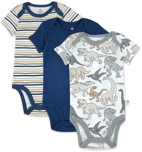HonestBaby unisex-baby 3-pack Short Sleeve Bodysuits One-piece 100% Organic by HonestBaby