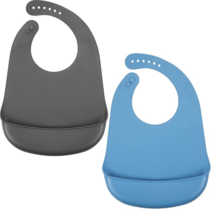 2 Pieces Adult Bibs Washable Silicone Adult Bibs by Janmercy