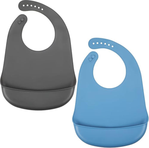 2 Pieces Adult Bibs Washable Silicone Adult Bibs by Janmercy