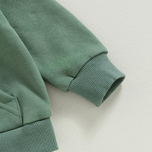 Toddler Baby Boy Girl Hoodies Solid Color Long Sleeve Kangaroo Pocket Hooded - Image 5