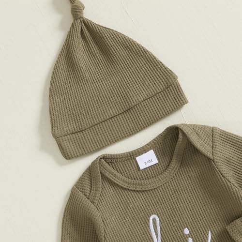 Giraropa Newborn Baby Boy Clothes Rib Knit Romper Jumpsuit Solid Sweater - Image 5