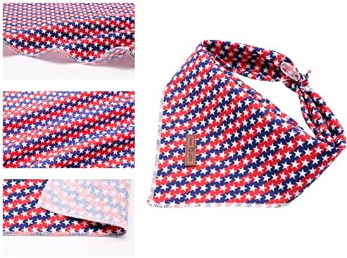 Lionet Paws Dog Bandana, 4th of July Fabric Dogs Kerchief - Image 2