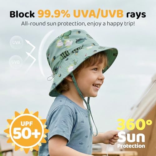 Toddler Bucket Hats UPF 50+ Baby Sun Hat Adjustable Kids Sun Protection Summer - Image 2