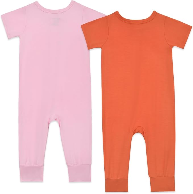 Aablexema Baby Short Sleeve Romper Bamboo Rayon Pajamas | Infant Summer Jumpsuit - Image 2