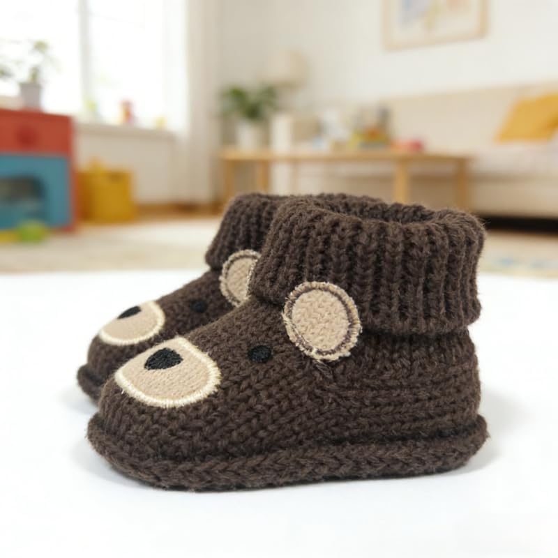 2 pairs Cute Knit Animal Baby Booties - Image 5