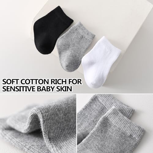 Baby Crew Socks, Cotton Rich Newborn Fit 0–3/3–6/6–12 Months - Image 5