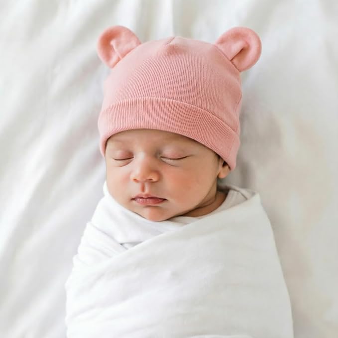 BQUBO Newborn Baby Bear Ears Hats and Mittens Sets Preemie Cotton Caps Baby Boy - Image 7