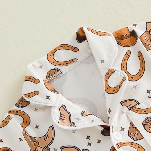 Kuriozud Baby Girl Boy Romper Pajamas Onesie Short Sleeve Button Down Pjs - Image 7