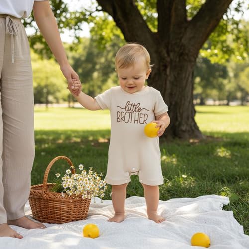 allshope Newborn Baby Boy Summer Outfit Romper Letter Embroidery Short Sleeve - Image 3
