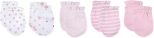 5 Pairs Baby Not Scratch Mittens 0-6 Months New Born Boy Girl Gloves Cute Infant Accessories