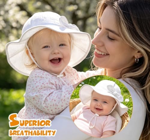 Baby Sun Hat Infant Toddler Girl Kids Sun Protection Beach Bucket Hats - Image 2
