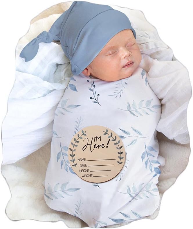 Ylsteed Baby Swaddle Blanket and Headband Set, Newborn Receiving Blanket by Ylsteed