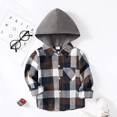 Toddler Baby Boy Long Sleeve Shirt Flannel Buffalo Plaid Shirts Button Down - Image 3