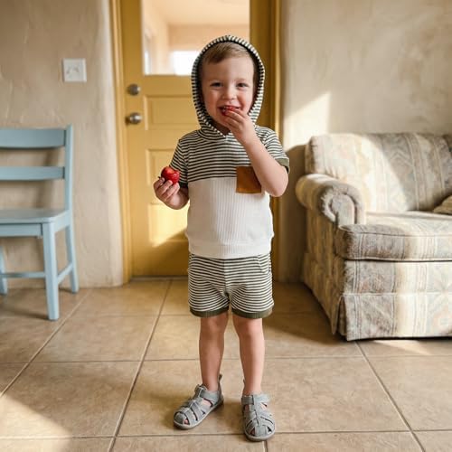 Toddler Baby Boy Hooded Dinosaur Summer Outfit Funny T-Shirt Shorts Set - Image 6