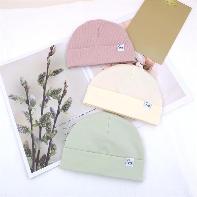 Jersey Beanie Hat for Newborn Baby Boys Girls Silky Satin Lined Hats Bonnet - Image 7