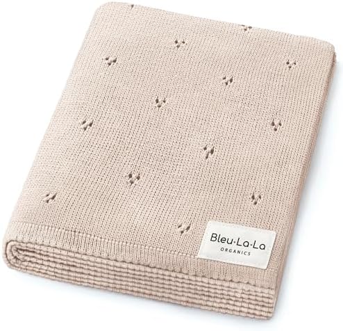 100% Luxury Organic Cotton Pointelle Knit Baby Quilt Blanket – Refined by BleuLaLa