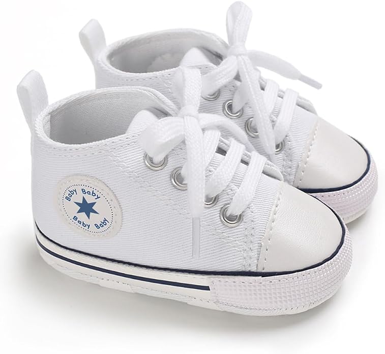 Unisex Baby Girls Boys Canvas High-top Shoes, Newborn Infant Anti-Slip Soft - Image 5