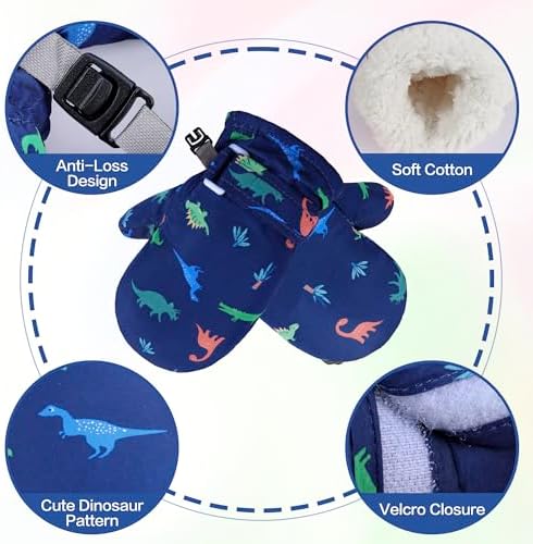 Toddler Mittens Lined Fleece Snow Gloves - Image 2
