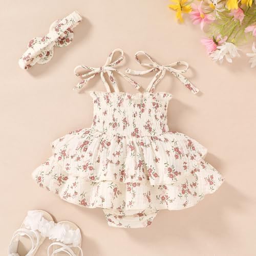 YOUNGER TREE Baby Girl Clothes Infant Summer Romper Dress Sleeveless Bodysuit - Image 4