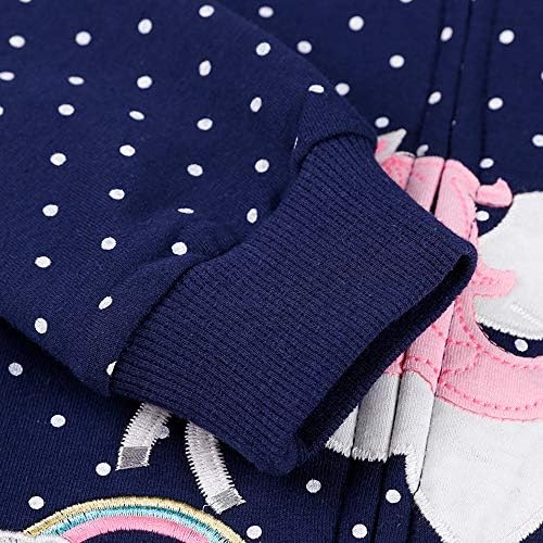 Baby Girl Zip-up Jacket Rainbow Unicorn Cotton Hoodie Sweatshirt Toddler Fall - Image 4