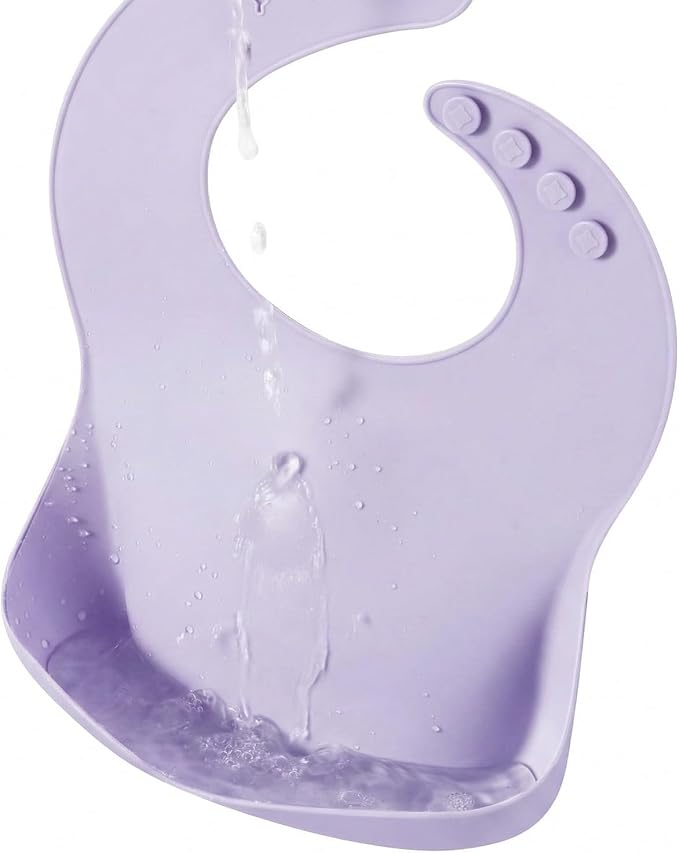 PandaEar Set of 3 Silicone Baby Bibs Waterproof, 10-72 Months - Image 6