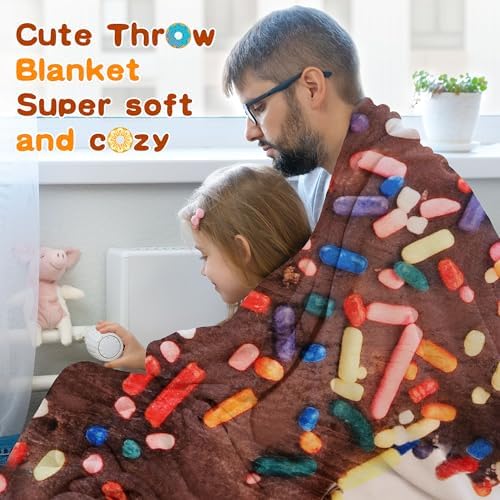 SeaRoomy 71in Chocolate Donut Blanket, Funny Food Throw Blanket - Image 5