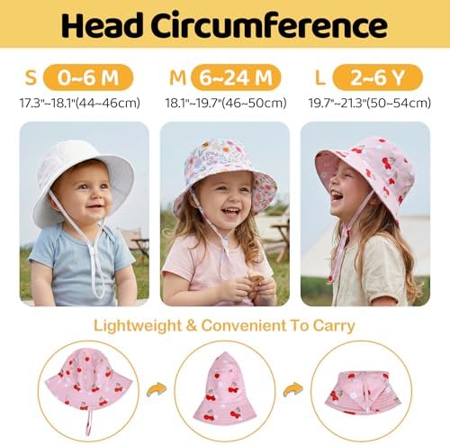 Toddler Bucket Hats UPF 50+ Baby Sun Hat Adjustable Kids Sun Protection Summer - Image 6