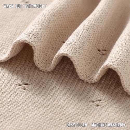 100% Luxury Organic Cotton Pointelle Knit Baby Quilt Blanket – Refined - Image 5