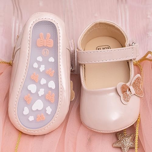 Meckior Infant Baby Girls Soft Sole Bowknot Princess Wedding Dress Mary Jane - Image 6