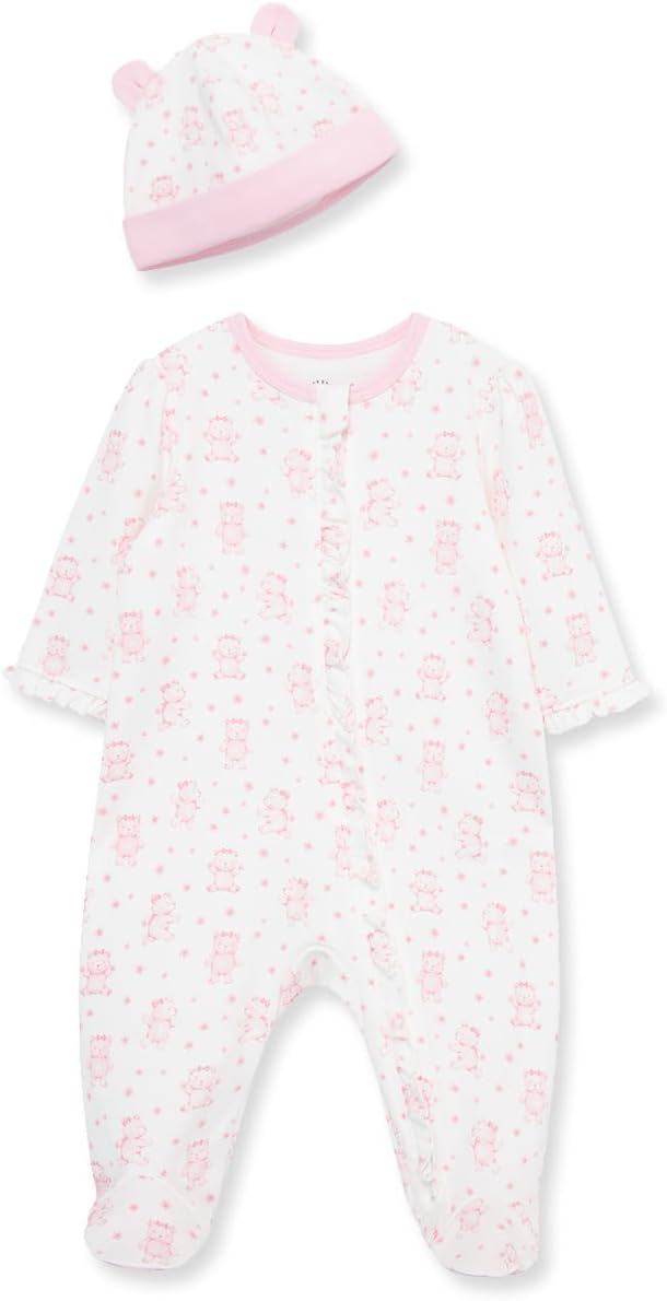Little Me Clothes for Baby Girls 100% Cotton Scratch-Free Tag Footed One-Piece by LittleMeChildrensApparel