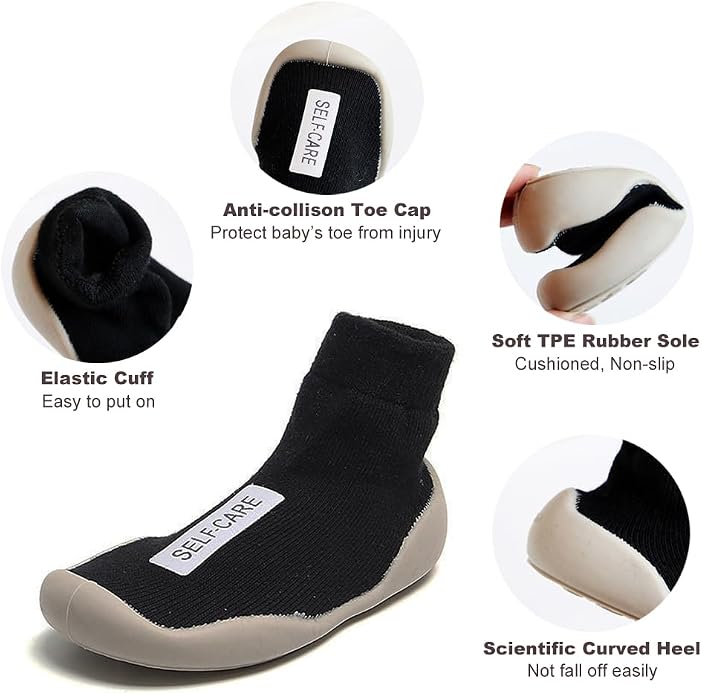 Baby Non Slip Socks Shoes Toddler Girls Boys First Walking Shoes Infant Indoor - Image 4