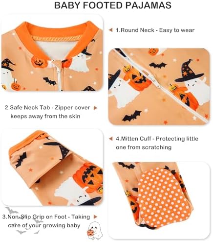 uideazone Baby Girls Footed Pajamas, Zip Sleeper - Image 2