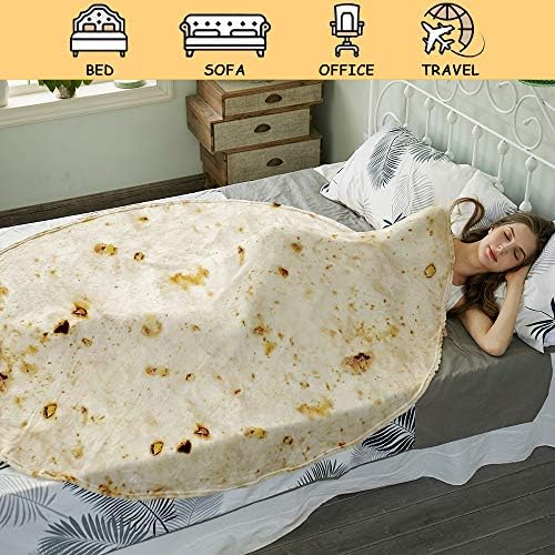 SeaRoomy 71 inches Burrito Tortilla Blanket, Funny Food Throw Blanket - Image 5