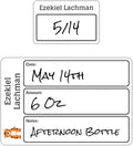 Name Bubbles - Reusable Baby Bottle Labels for Daycare (20 Labels) - Kids Washable Name Tags for Bottles, Sippy Cups, & Snack Containers, Waterproof, Baby Name Stickers, Write-On (Zoo Animals)