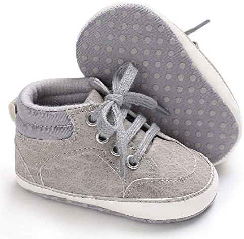 Meckior Toddler Baby Boys Girls High Tops Ankle Sneakers Soft Anti-Slip Sole PU by Meckior